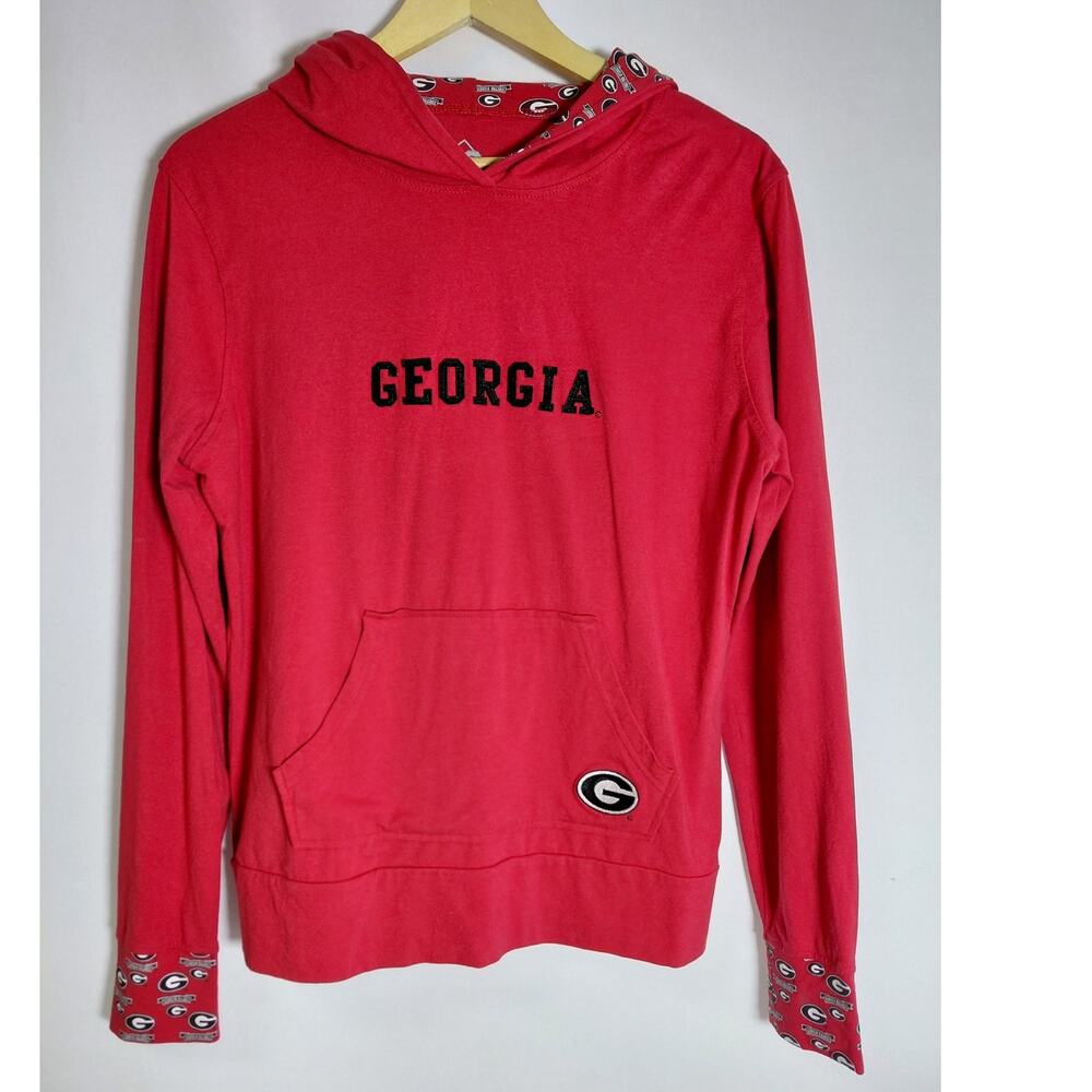 58 SPORTS Georgia Hoodie Red Graphic Print Knit Women Size L